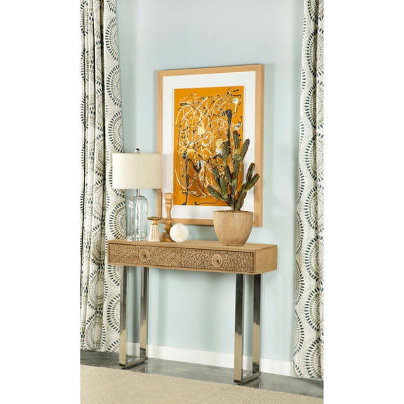 Harmony Natural and Silver 2-Drawer Console Table