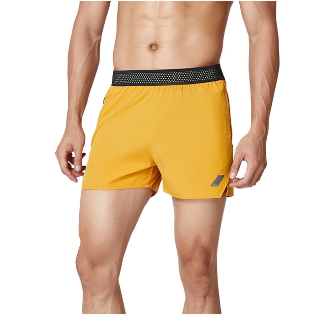 Yuzhih Men's Athletic Running Shorts Lightweight Breathable Quick Dry Gym Workout Shorts with Zipper Pockets