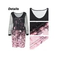 thumbnail image 4 of DYMADE Women Mesh Long Sleeve V Neck Knee Length Party Club Dresses, 4 of 4
