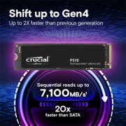 Crucial P310 4 TB Solid State Drive - M.2 2280 Internal - PCI Express NVMe (PCI Express NVMe 4.0 x4) - Gaming Console Device Supported - 800 TB TBW