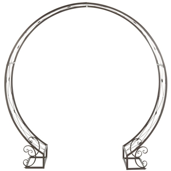 SAFAVIEH Mizell Outdoor Patio Moon Gateway, Rustic Brown