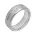 thumbnail image 2 of Men’s Titanium 8mm Single Grooved Silver-Tone Wedding Band - Mens Ring, 2 of 3