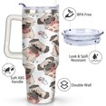 thumbnail image 3 of Pug Dog Gift for Men Women, Dog Lovers Birthday Gifts, 40oz Stainless Steel Tumbler Cup with Handl,Straw, Insulated Travel Coffee Mug, 3 of 6