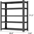 thumbnail image 5 of 5 Tier Heavy Duty Storage Shelves, 72"H x 40"W Metal Shelving Unit Black, 3000LBS，Adjustable Shelves for Entryway Mudroom, Garage & Home Storage, 5 Tier-14"D x 40"W x 72"H, 5 of 8