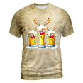 thumbnail image 4 of Men Vintage Deer Print Crew Neck T-Shirt, Loose Fit Short Sleeve Funny Graphic Basic Tee Summer Casual Daily Outdoor Holiday Tops(Khaki1,XXL), 4 of 5