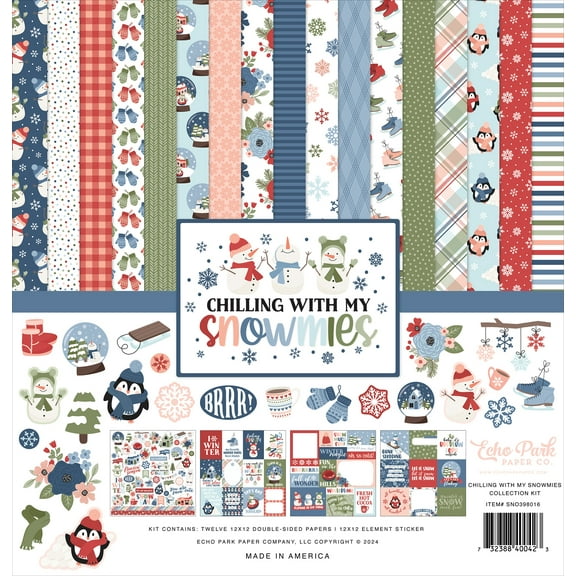Echo Park Collection Kit 12"x12" - Chilling With My Snowmies