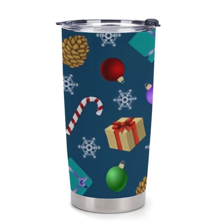 

ANYWAY.GO Thermal Insulation Coffee Travel Mug with Lid Spill Proof Gifts Christmas Pattern Pattern Portable Thermal Thermal Cup for Car 20oz