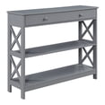 thumbnail image 1 of Convenience Concepts Oxford 1 Drawer Console Table with 2 Open Shelves, Gray, 1 of 5