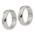 thumbnail image 2 of Chisel Stainless Steel Polished and Textured 6mm Hinged Hoop Earrings Stainless Steel Earrings, 2 of 3