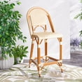 thumbnail image 2 of SAFAVIEH California Mid Back Outdoor Bar Stool, Natural, 2 of 11