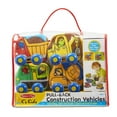 thumbnail image 3 of Melissa & Doug Pull-Back Construction Vehicles - Soft Baby Toy Play Set of 4 Vehicles, 3 of 9