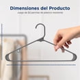 thumbnail image 2 of Ganchos de Plastico Premium SereneLife, Antideslizantes, Ahorradores de Espacio, Duraderos y Resistentes, para Camisas, Suéteres, Sudaderas, Abrigos, Pantalones y Vestidos, Gris, Pack 50, 2 of 7