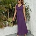 thumbnail image 6 of Dark Purple Dress Summer Street Style Bohemia Long Dresses Female Sleeveless Printed Maxi Dress, 6 of 9