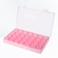 thumbnail image 2 of EeaseCA 28 Compartments Jewelry Box Transparent Nail Art Beads Container Empty Storage Case Holder Manicures Organizer (Pink), 2 of 7