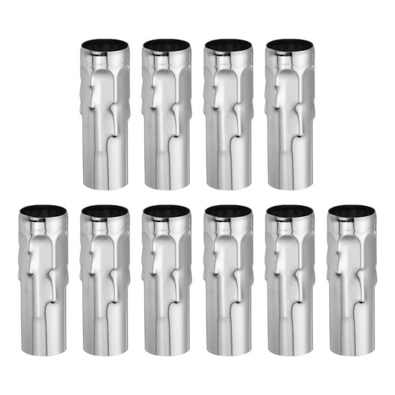Uxcell Candle Socket Covers, 3.9 Inch Tall Chandelier Sleeves Candelabra Base Holder, Silver Tone 10 Pack