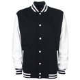 thumbnail image 1 of FDM - Chaqueta Béisbol/Universidad USA/ Rugby Unisex Hombre/Mujer (Blanco/Negro), 1 of 2