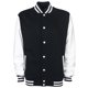 thumbnail image 1 of FDM - Chaqueta Béisbol/Universidad USA/ Rugby Unisex Hombre/Mujer (Blanco/Negro), 1 of 2