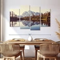thumbnail image 3 of Elephant Stock - Picture Lake Reflection Wall Art - Horizontal Multi Panel - 4 Piece Living Room Wall Decor - Photography Nature Canvas Print - Brown and Blue Decor - 68" x 42", 3 of 8