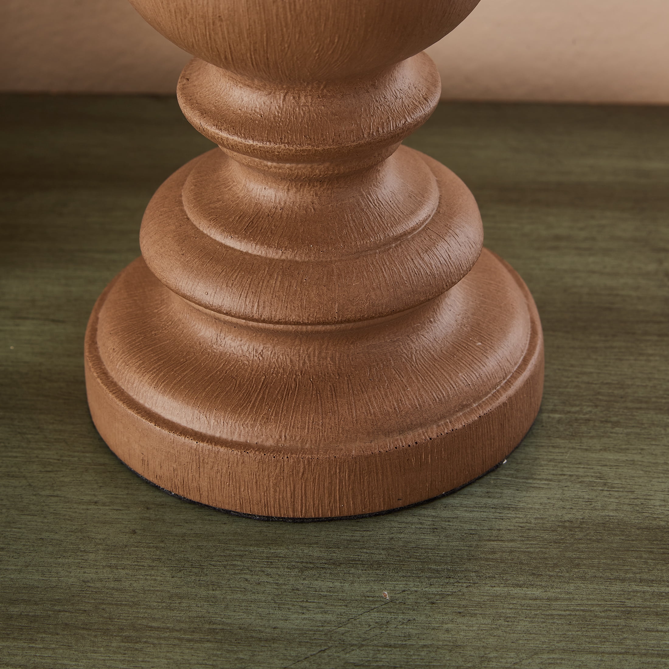Mainstays Resin Table Lamp with Linen Shade, 18.75-Inch, Brown