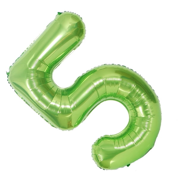 Globo de papel de aluminio para niños, decoración de pared para el hogar y la Oficina, adorno para fiesta de boda, degradado, número verde 0-9 Kits de decoración para fiestas Verde Número 5 Billuyoard HA002677-95