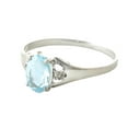 thumbnail image 2 of Galaxy Gold 14K White Gold 0.76 CTW Natural Diamonds and Oval-Shaped Aquamarine Ring - March Birthstone - Courage & Clarity - Sizes 5.5 to 11 - Fine Jewelry for Women, 2 of 4