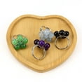 thumbnail image 4 of Nvzi Anillo natural hecho a mano, anillo de plata con cuentas redondas de piedra natural enrolladas a mano con apertura ajustable (verde), 4 of 5
