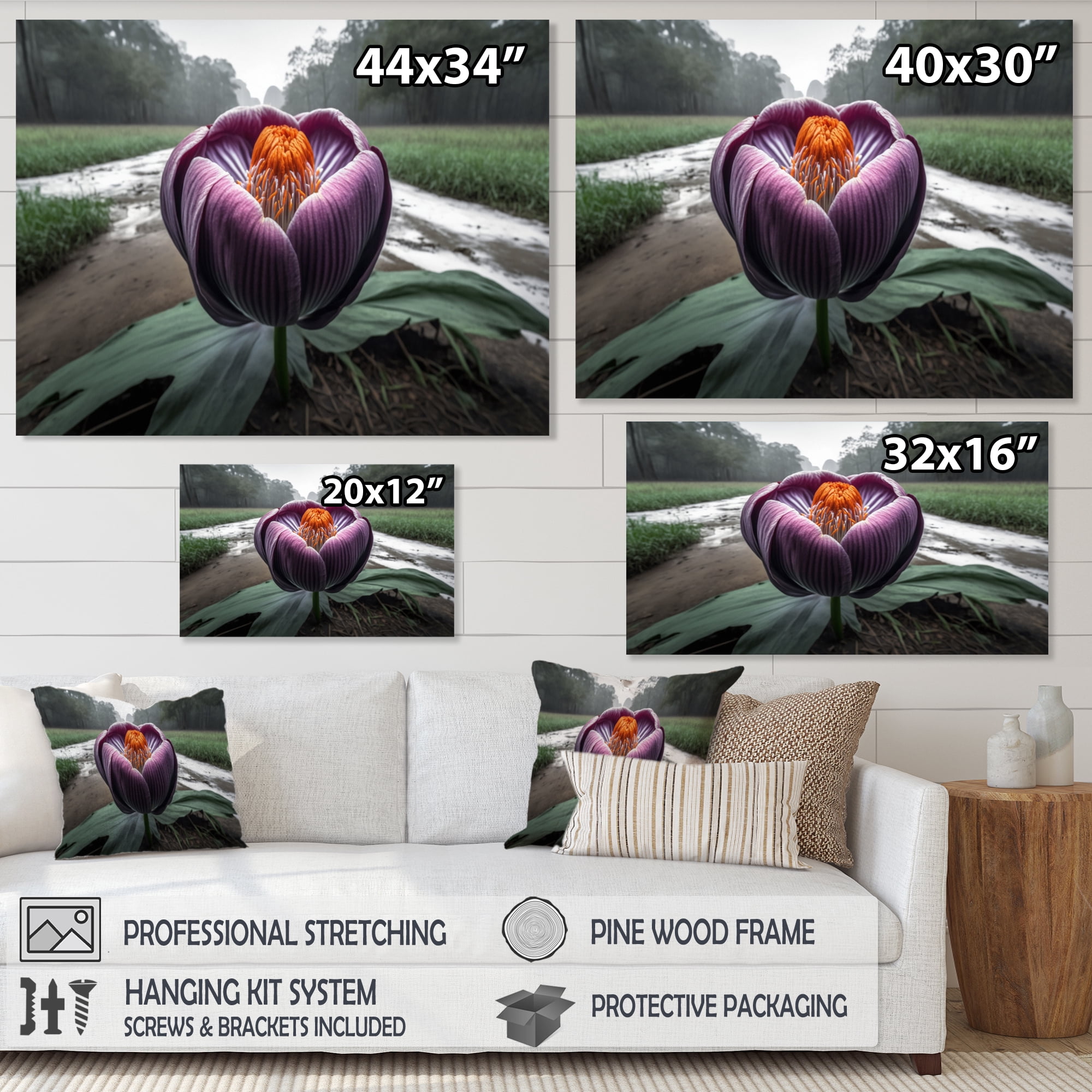 Designart A Blooming Crocus Flower In Winter II Canvas Wall Art