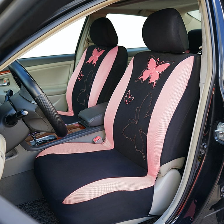 Otoez Butterfly Cloth Seat Cover Set, Pink Full 5-Seat photo 2