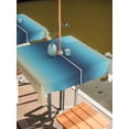 thumbnail image 2 of Outdoor Tablecloth with Umbrella Hole for Patio/Picnic/Party/Camping, Blue Teal Yellow Ombre Waterproof Table Cloth Square Cover Washable, Farmhouse Modern Gradient Art (60"x 60"), 2 of 8