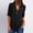 Black, variant on Azrian Shirt Women's Summer Long Sleeve Shirts Zip Casual Tunic V-Neck Rollable Blouse Tops