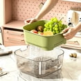 thumbnail image 4 of Double Layer Colander Two Tier Wash Basin, Plastic Kitchen Fruit Vegetable Rinsing Draining Container, Multifunctional Food Washing Basket for Daily Household Meal Prep, Green, 4 of 7
