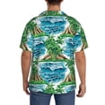 thumbnail image 5 of Xecao offers the Hawaii Palms for Men's Casual Short-sleeved Shirt, a button-up collared shirt with a pocket, perfect for beach vacations and yacht travel in the XX-Large size., 5 of 7