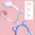 thumbnail image 4 of Cateissary Auriculares Bluetooth que brillan intensamente lindo LED oreja de gato pata niñas regalo niños auriculares inalámbricos estéreo HIFI bajo Cables de audio/vídeo Violeta Ensacado, 4 of 8