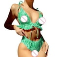 thumbnail image 3 of Aayomet Ensemble Bikini String pour Femmes Maillot de Bain Bikini Taille Haute (Vert, S), 3 of 5