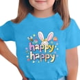 thumbnail image 1 of Manga Corta Crop Top para Niños Pascua Impresa Cuello Redondo Casual Tee 3-14 Años, 1 of 5