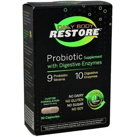 Daily Body Restore supplément probiotique Capsules avec des enzymes digestives 30 __gVirt_NP_NN_NNPS&lt;__ ea