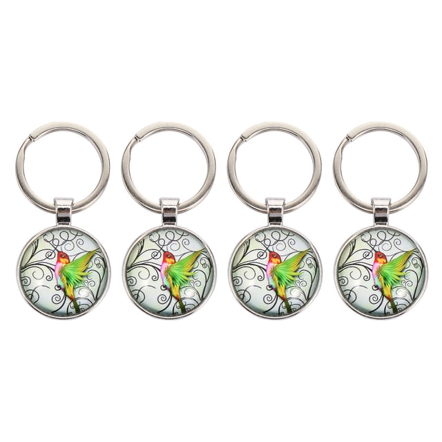 4 piezas colibrí creativo llaveros adorables llaveros colgantes decorativos