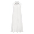thumbnail image 3 of Birdeem Mode Femmes Printemps/été Robe Décontractée Col en V Unie Bouton Sans Manches, 3 of 9
