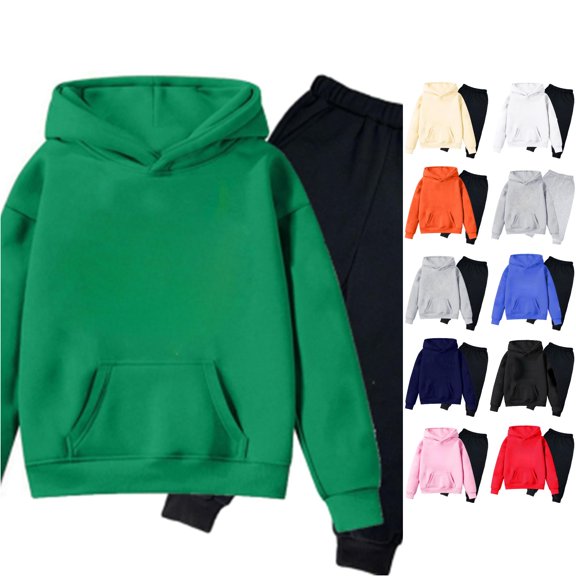 XINXIAOO Girls Boys 2 Piece Tracksuit Pullover Hoodie and Athletic Pants Relaxed Fit Girls Boys Outfits 12-13 Years