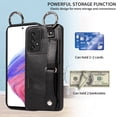 thumbnail image 6 of SaniMore Case for Samsung Galaxy A32 5G, PU Leather Durable [Back Card Slots] Wristlet Kickstand Buckle Protective Bumper Cover Shockproof Anti-fall/Anti-scratch for Ladies, Black, 6 of 10