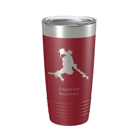 

Angostura Reservoir Tumbler Lake Map Travel Mug Insulated Laser Engraved Coffee Cup South Dakota 20 oz Maroon