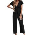 thumbnail image 1 of Mamelucos Mono informal para mujer con lazo en la parte delantera, mono con lazo, traje de vacaciones de estilo Sexy Ygjytge Negro T S para Mujer, 1 of 7