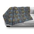 thumbnail image 3 of Music Soft Flannel Fleece Throw Blanket, Audio Equipment Silhouette Music Technology Retro Style Recording Illustration, Cozy Plush for Indoor and Outdoor Use, 50" x 60", Multicolor, by Ambesonne, 3 of 6