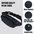thumbnail image 5 of WATERFLY Unisex Lightweight Running Hiking Jogging Nylon Fanny Pack Waist Bag-Black, 5 of 7