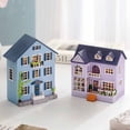 thumbnail image 4 of 1 Set DIY House Model with Warm Lighting European Style Happy Hut Handmade Model Toy Ornament Cute Wooden Miniature House Building Toy Children Gift, 4 of 8
