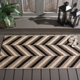 thumbnail image 2 of SAFAVIEH Courtyard Arnold Chevron Stripes Indoor/Outdoor Area Rug Cream/Black, 2'7" x 5', 2 of 6