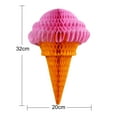 thumbnail image 4 of Walbest 1pc 12.6" Ice Cream Decoration Wedding Birthday Hanging Decor, Foldable Vibrant Color Honeycomb Ice Cream Ball Centerpiece Party Accessory Yellow, 4 of 7