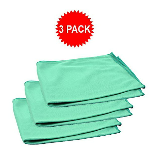 Real Clean 16x16 Premium Microfiber Green Window Glass Cleaning Towel Cloths For Home Auto