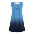 thumbnail image 4 of Women's Sleeveless Dress, Gradient Print Round Neck Button Front, Soft Polyester Casual Dress for Spring and Summer Daily Wear, 4 of 7