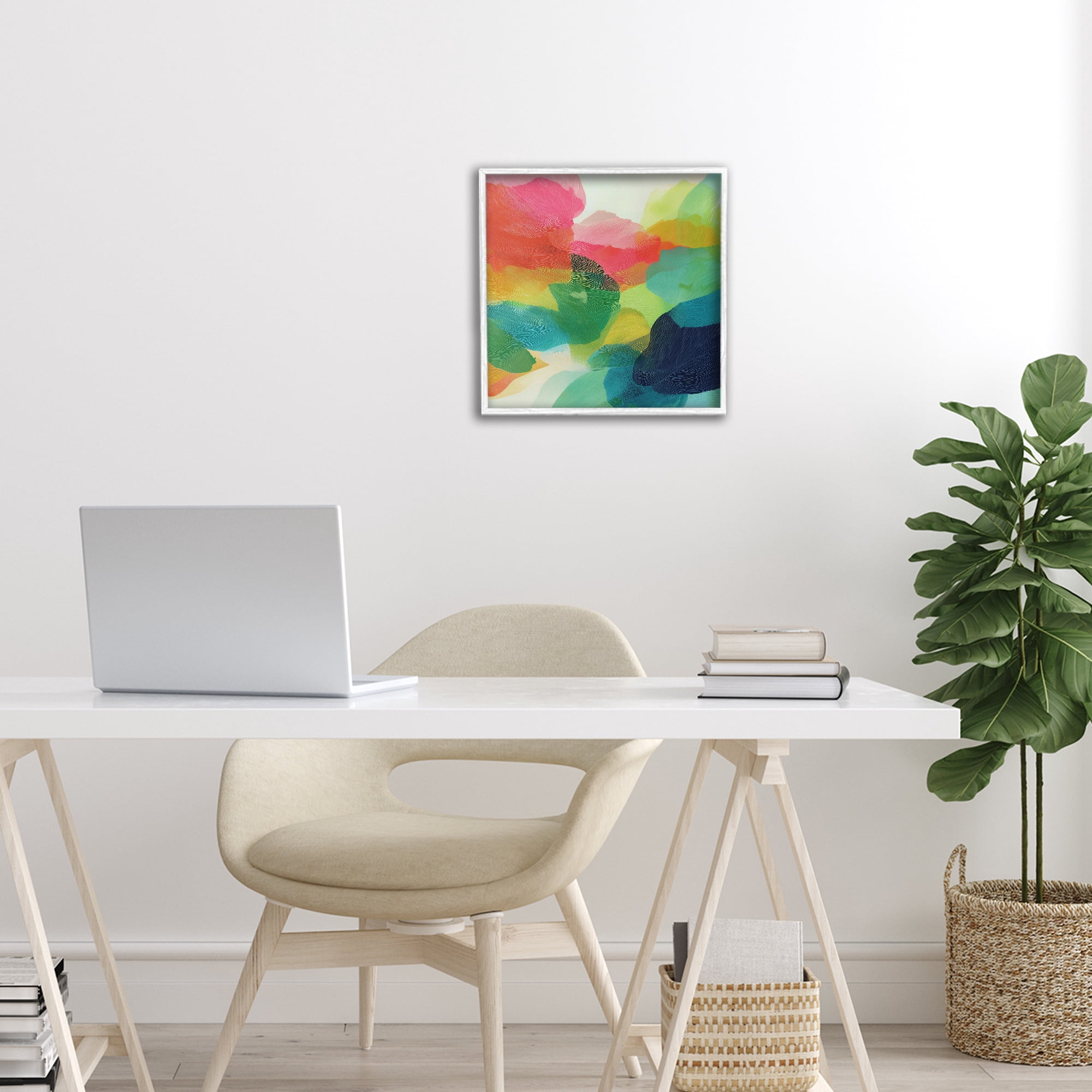 Stupell Industries Vivid Flowing Color Field White Framed Giclee Art, design by Chromatic Storm Studio